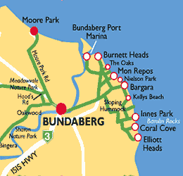 bundaberg bargara beach map queensland australia inn motor